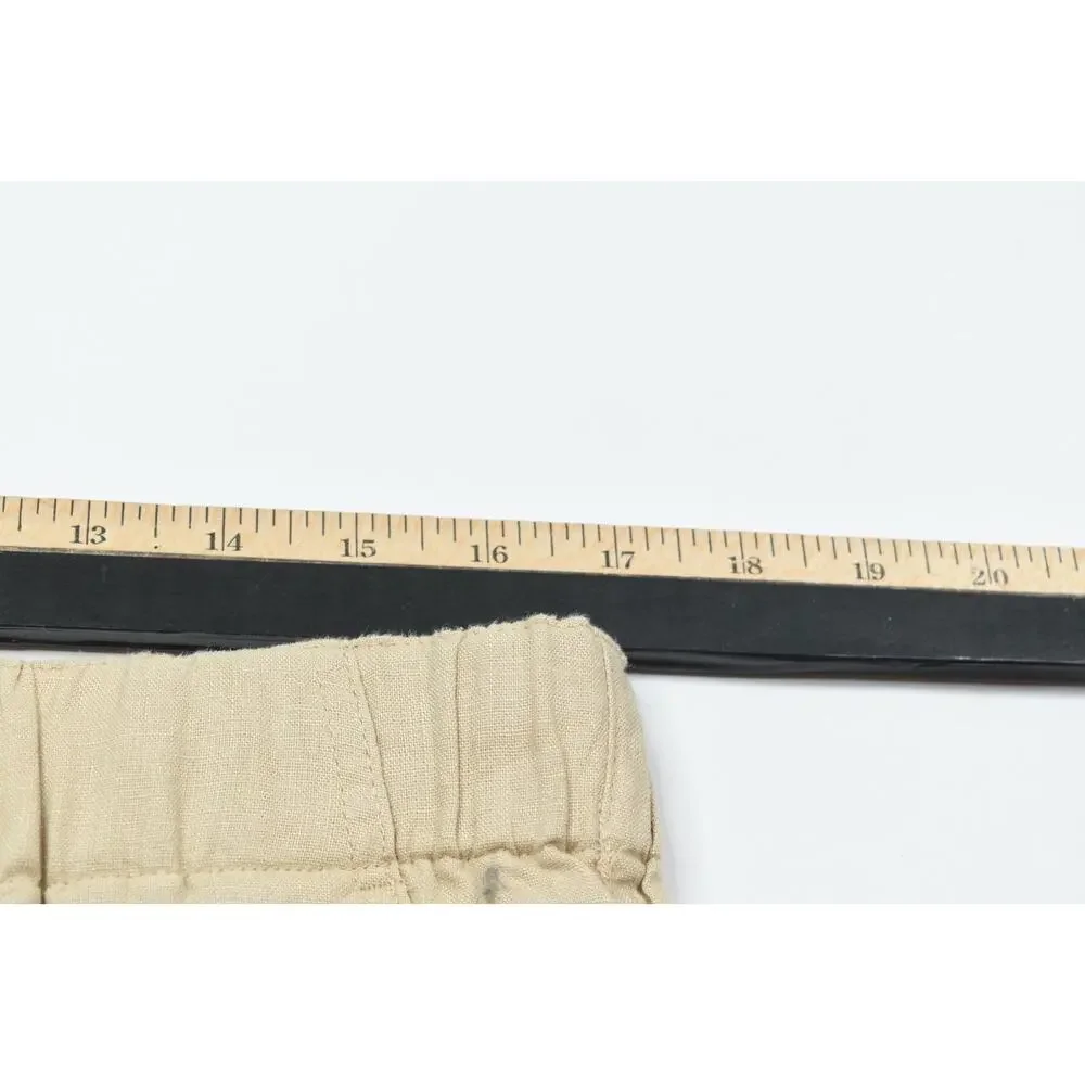 Quince European Linen Pants Womens Large Driftwood Khaki Relaxed Fit Drawstring
